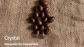  Presentation with coffee - Slide set featuring bean is on the burlap background and a violet colored foreground