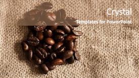  Presentation with red coffee bean - Cool new slide deck with bean is on the burlap backdrop and a coral colored foreground