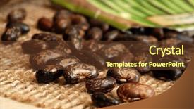  Presentation with spilling - PPT layouts having bean seeds spilling from packet background and a tawny brown colored foreground