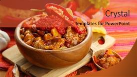  Presentation with mexican chili - Audience pleasing presentation design consisting of bean tomato sauce - chili corn carne - traditional backdrop and a red colored foreground