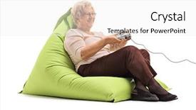  Presentation with video games playing - Slide deck enhanced with beanbag isolated on white background background and a white colored foreground