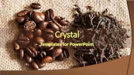  Presentation with drink beverages - PPT theme enhanced with beans and tea on burlap background and a tawny brown colored foreground