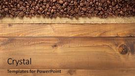  Presentation with beans - Amazing PPT theme having beans at sack hessian burlap backdrop and a coral colored foreground