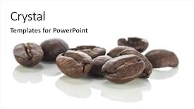  Presentation with coffee beans on a white - Presentation design with beans close up on white background and a  colored foreground