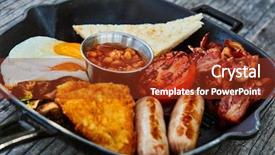  Presentation with eggs egg carton egg box - Beautiful PPT theme featuring beans eggs hashbrowns sausages bacon backdrop and a tawny brown colored foreground