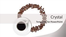  Presentation with coffee beans - Presentation design enhanced with beans frame arranged in circle background and a soft green colored foreground