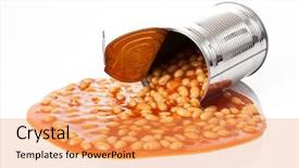  Presentation with sauce - PPT layouts consisting of beans in tin can background and a yellow colored foreground