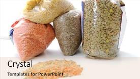  Presentation with black soybean - Audience pleasing PPT layouts consisting of beans lentils grains and seed backdrop and a coral colored foreground