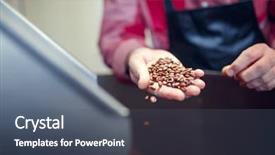  Presentation with beans - Amazing presentation design having beans near industrial coffee grinder backdrop and a dark gray colored foreground