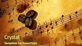  Presentation with ingredients brown sugar coffee beans - PPT theme having beans on a grungy music background and a tawny brown colored foreground