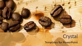  Presentation with coffee beans - Slides featuring beans on a grungy music background and a yellow colored foreground