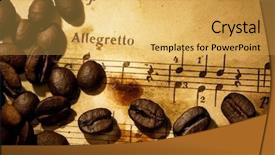  Presentation with coffee music - Cool new presentation with beans on a grungy music backdrop and a yellow colored foreground