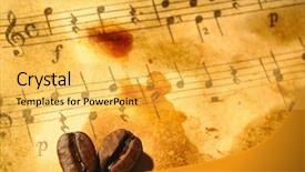  Presentation with coffee music - Cool new presentation with beans on a grungy music backdrop and a yellow colored foreground