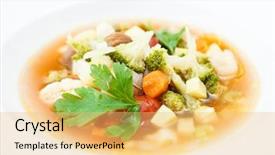  Presentation with soup - Slide deck featuring thick soup of italian origin background and a yellow colored foreground