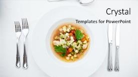  Presentation with addition and subtraction - Slide deck featuring thick soup of italian origin background and a sky blue colored foreground