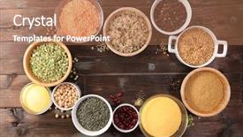  Presentation with storage and drying of grain - Cool new theme with beans whole grains - assorted grain and cereal backdrop and a coral colored foreground