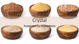  Presentation with set of sauces in white - Amazing presentation having beans whole grains - cereals set isolated on white backdrop and a coral colored foreground