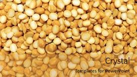  Presentation with indian famous temples - Audience pleasing PPT layouts consisting of beans whole grains - channa dal famous indian legume backdrop and a gold colored foreground