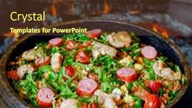  Presentation with beans - Amazing PPT theme having beans-with-pork-called-tropeiro backdrop and a tawny brown colored foreground