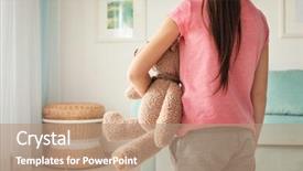  Presentation with teddy bear - Colorful slides enhanced with bear at home child autism backdrop and a coral colored foreground