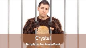  Presentation with sad - Beautiful presentation featuring bear costume standing behind bars backdrop and a red colored foreground