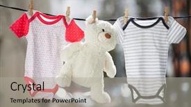  Presentation with baby bear - Amazing slide set having bear hanging on the clothesline backdrop and a light gray colored foreground