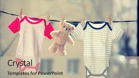 Presentation with baby bear - Amazing slides having bear hanging on the clothesline backdrop and a soft green colored foreground