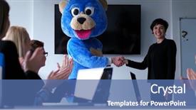  Presentation with bussines - Colorful presentation theme enhanced with bear having fun with bussin backdrop and a  colored foreground
