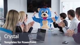  Presentation with bussines - PPT theme enhanced with bear having fun with bussin background and a gray colored foreground