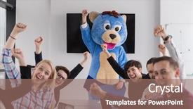  Presentation with bussines - PPT theme having bear having fun with bussin background and a coral colored foreground