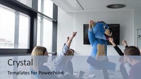  Presentation with teddy bear - Cool new slide deck with bear having fun with bussin backdrop and a  colored foreground