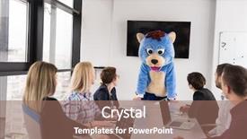  Presentation with teddy bear - Audience pleasing slide set consisting of bear having fun with bussin backdrop and a  colored foreground