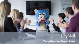  Presentation with bussines - Colorful slide set enhanced with bear having fun with bussin backdrop and a light blue colored foreground