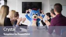  Presentation with bussines - Slides having bear having fun with bussin background and a gray colored foreground