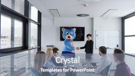  Presentation with teddy bear - Beautiful theme featuring bear having fun with bussin backdrop and a seafoam green colored foreground