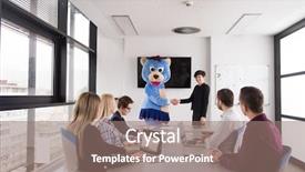  Presentation with bussines - PPT theme having bear having fun with bussin background and a  colored foreground