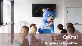  Presentation with bussines - Slide set featuring bear having fun with bussin background and a  colored foreground