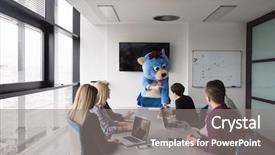  Presentation with bussines - PPT layouts consisting of bear having fun with bussin background and a  colored foreground
