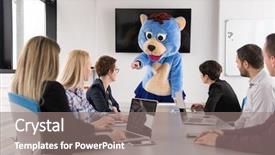  Presentation with teddy bear - Beautiful theme featuring bear having fun with bussin backdrop and a gray colored foreground