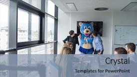  Presentation with teddy bear - Theme with bear having fun with bussin background and a light blue colored foreground