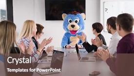  Presentation with teddy bear - Beautiful PPT layouts featuring bear having fun with bussin backdrop and a violet colored foreground