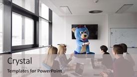  Presentation with bussines - Amazing slide deck having bear having fun with bussin backdrop and a  colored foreground