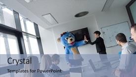  Presentation with bussines - PPT layouts having bear having fun with bussin background and a light blue colored foreground
