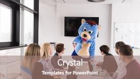  Presentation with bussines - Beautiful slide deck featuring bear having fun with bussin backdrop and a coral colored foreground