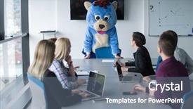  Presentation with bussines - Slide set with bear having fun with bussin background and a gray colored foreground