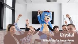  Presentation with bussines - Slides enhanced with bear having fun with bussin background and a coral colored foreground