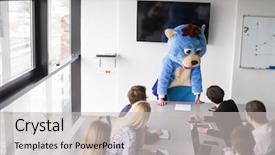  Presentation with teddy bear - Cool new slides with bear having fun with bussin backdrop and a  colored foreground