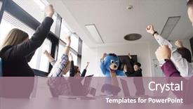 Presentation with bussines - Audience pleasing PPT theme consisting of bear having fun with bussin backdrop and a  colored foreground