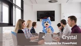  Presentation with bussines - PPT theme enhanced with bear having fun with bussin background and a gray colored foreground
