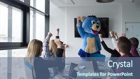  Presentation with bussines - PPT theme having bear having fun with bussin background and a ocean colored foreground